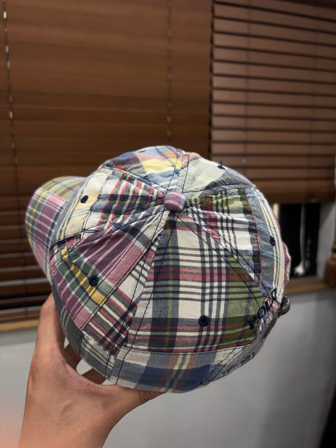 폴로 랄프로렌 패치워크 마드라스 볼캡 모자 상품이미지4