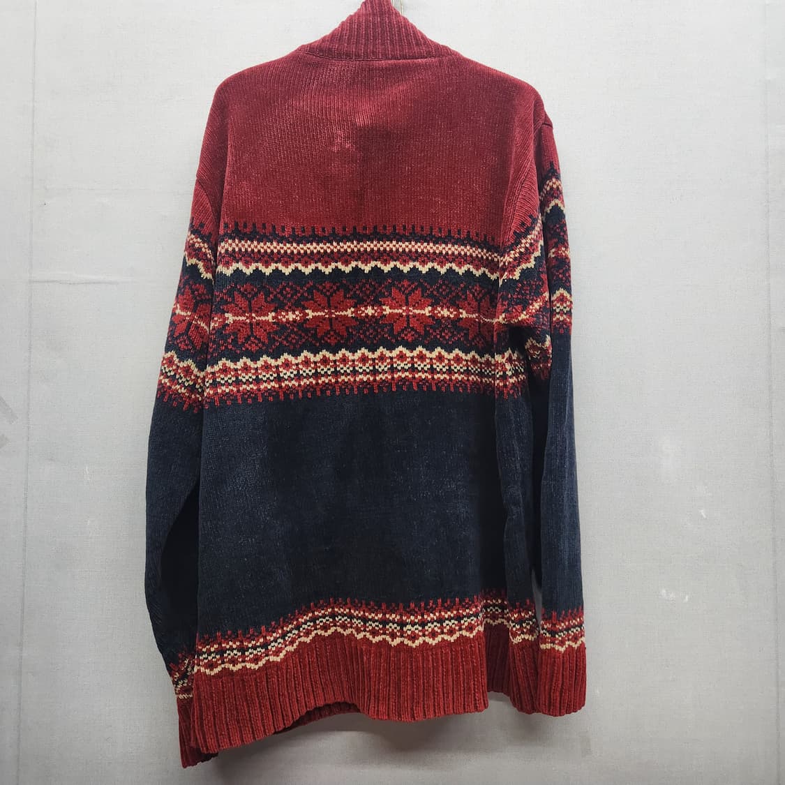 빈티지 노르딕 패턴 하프넥 니트집업 L 상품이미지5