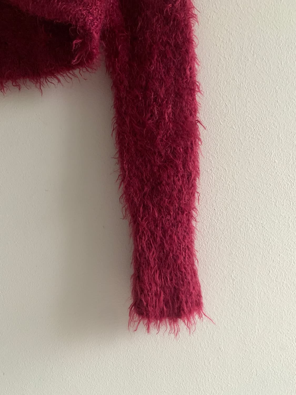 Fur One Button Crop Cardigan 상품이미지6