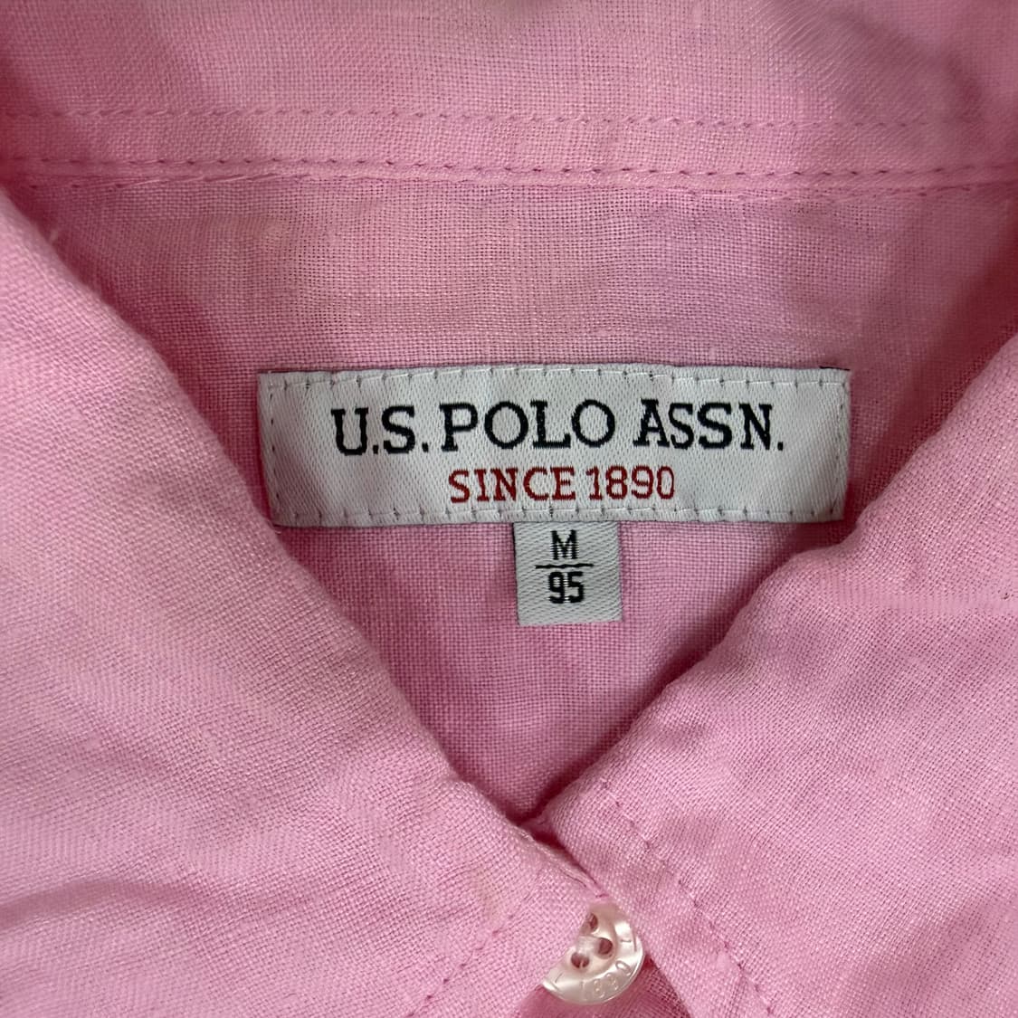 95 유에스폴로 핑크 린넨 셔츠 0225T1 상품이미지3
