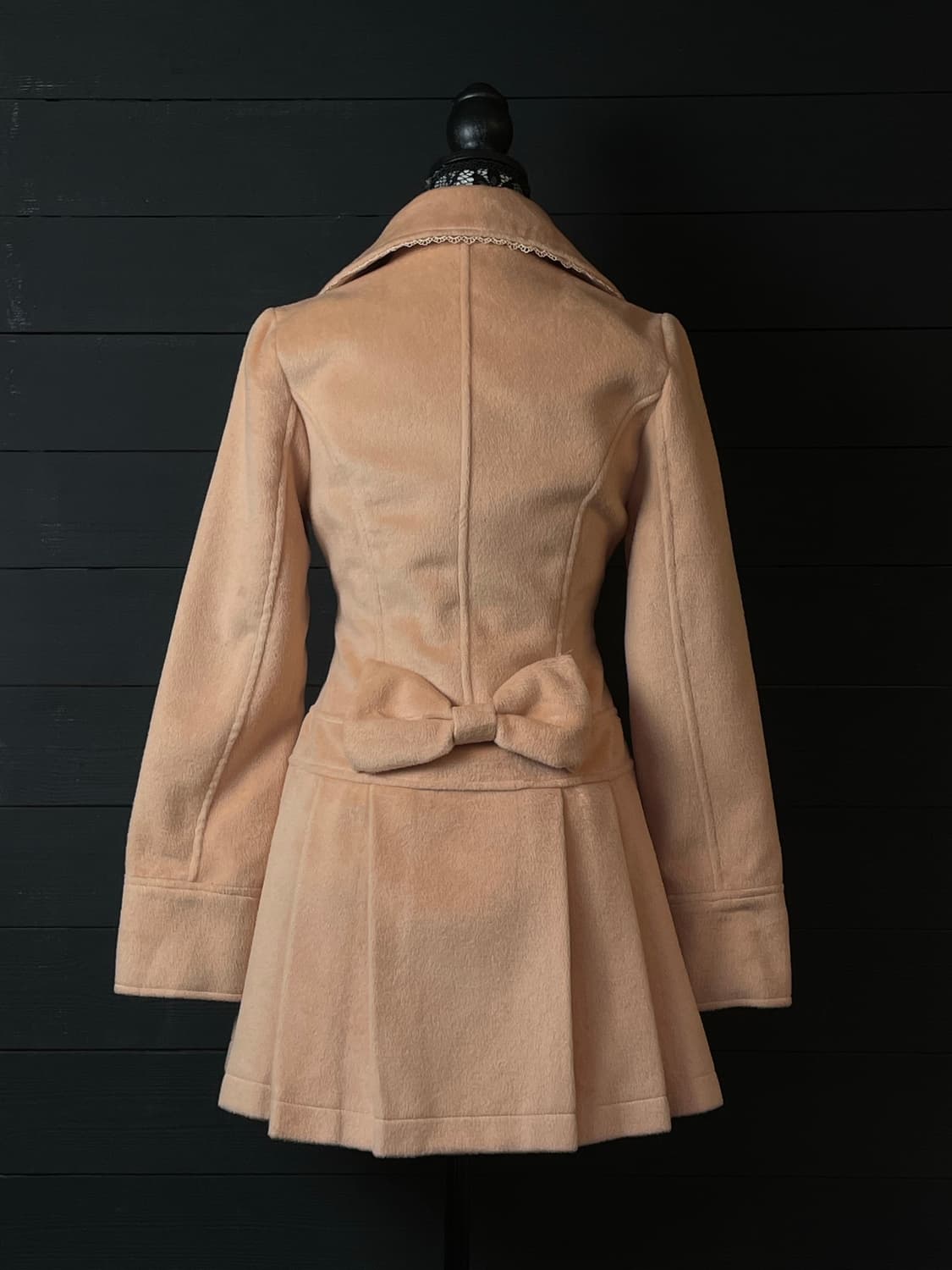 PINK MIX 핑크믹스 살구색 라떼갸루 리본 코트 상품이미지3