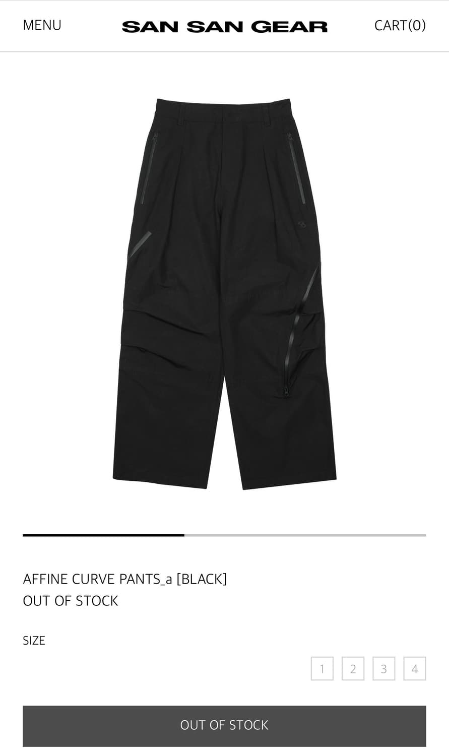 [구매] 산산기어 AFFINE CURVE PANTS_a 상품이미지1