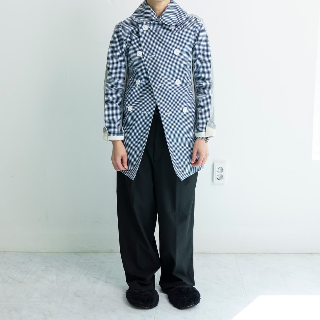 comme des garcons 자켓 깅엄 체크 블루 하이브리드 상품이미지3