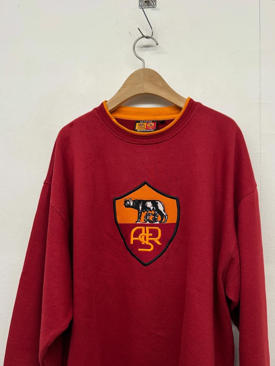 AS Roma 축구 클럽 맨투맨 티셔츠 레드 상품이미지3