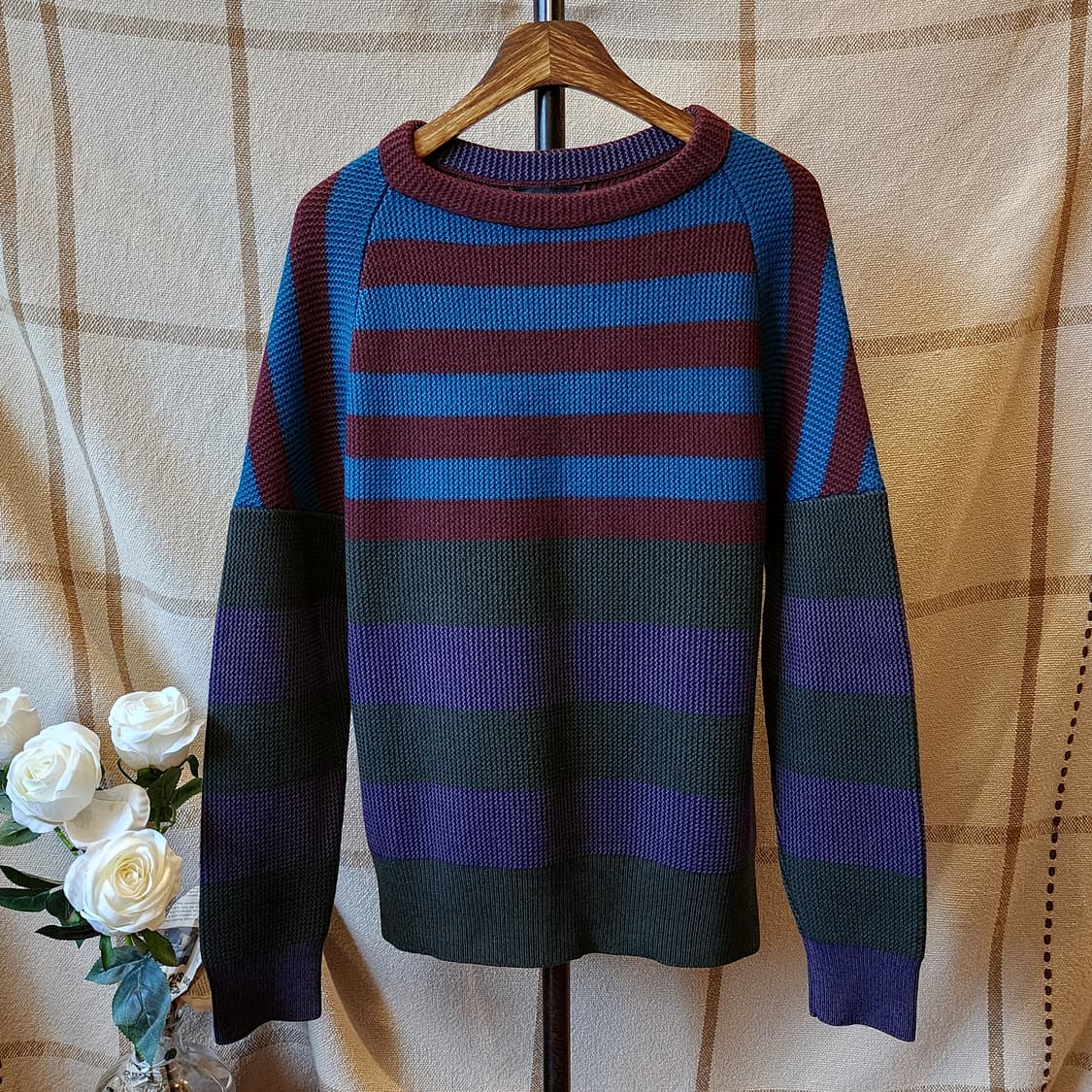 버버리 프로섬 헤비 니트 스웨터 컨트리 컬러블록 스트라이프 런웨이  L 상품이미지2