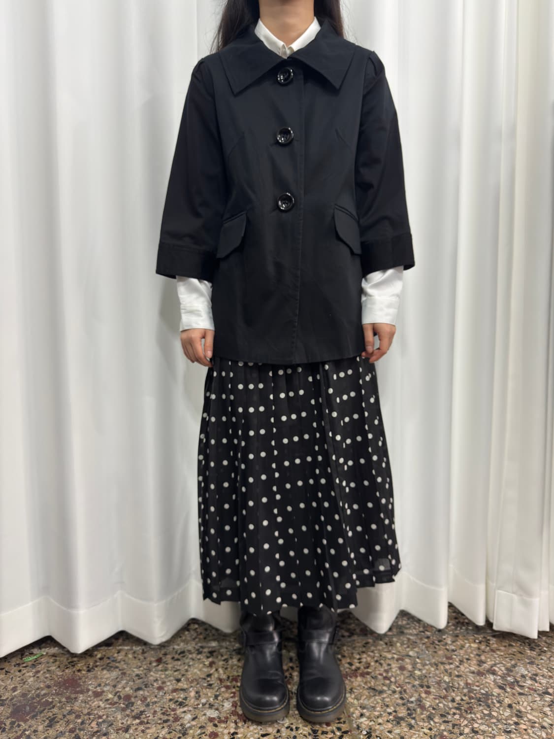 dot pleats skirt 상품이미지4