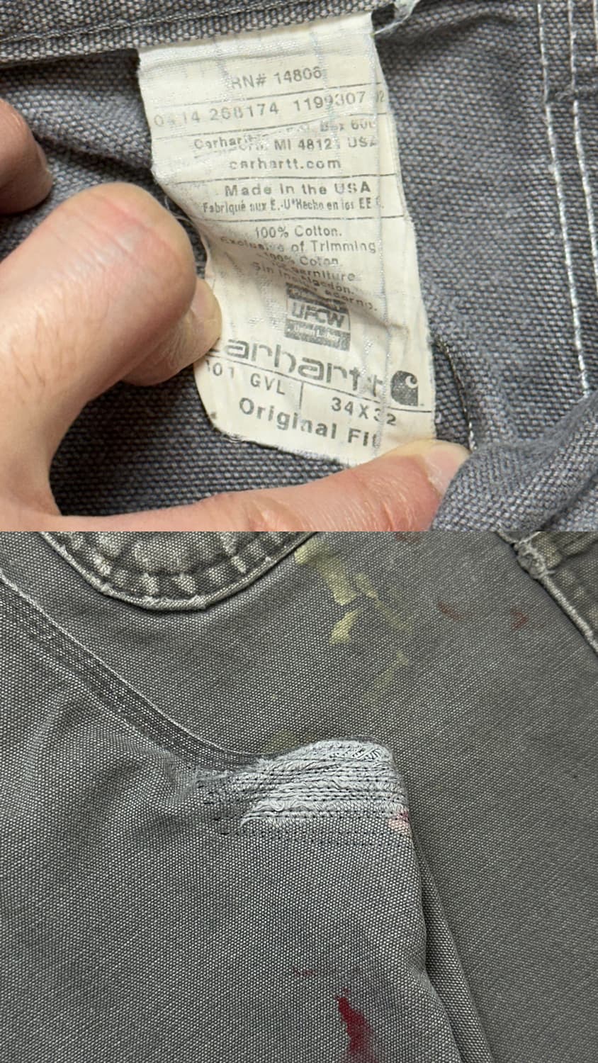 OG USA Made 칼하트 B01 더블니 GVL 칼하트 썩블니 상품이미지9