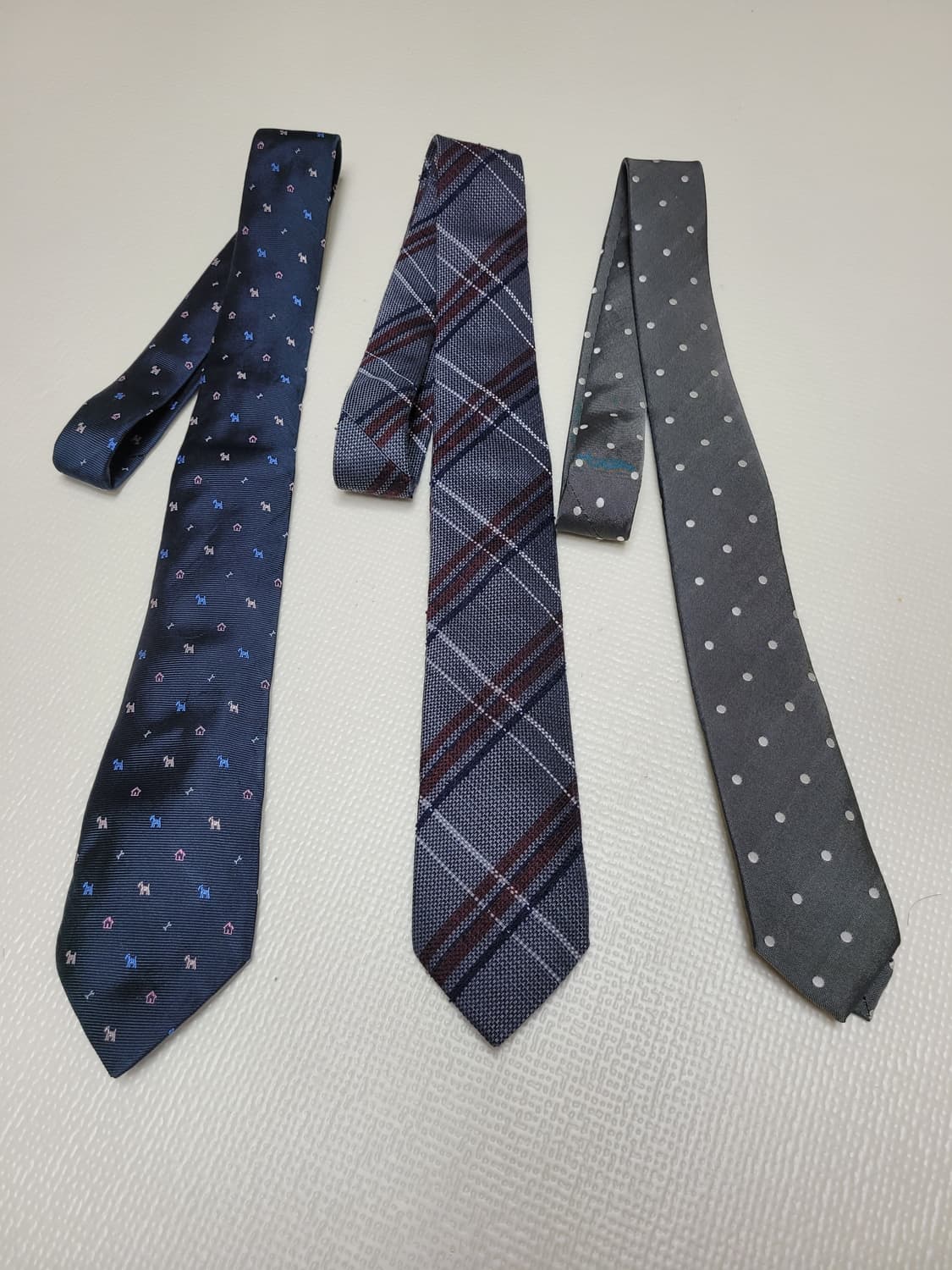 넥타이 3종 (체크, 도트패턴 네이비, 브라운, 그레이) 상품이미지2