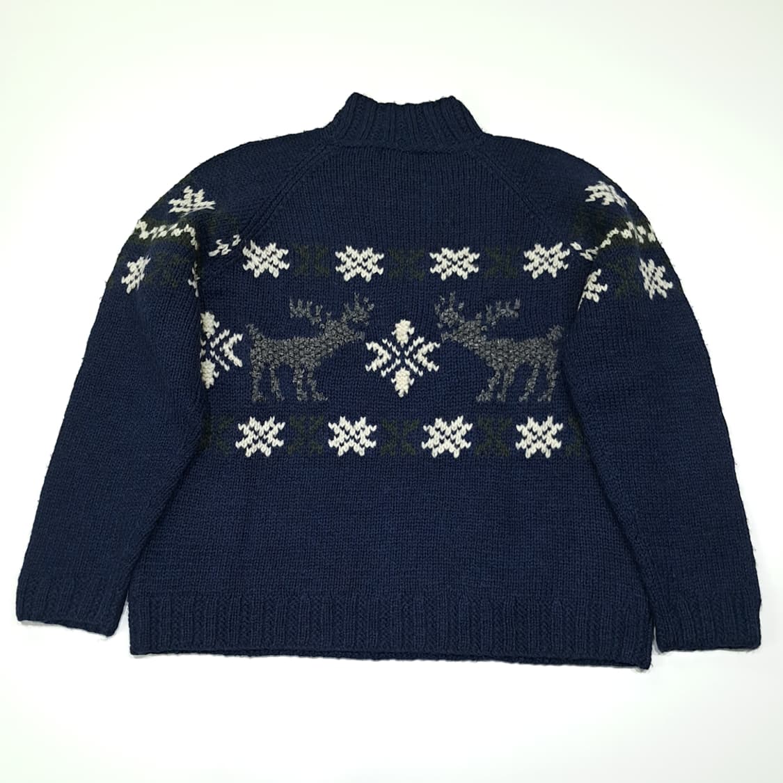 CL068 M 엘엘빈 90s 노르딕 패턴 울 실크 혼방 터틀넥 니트 상품이미지5