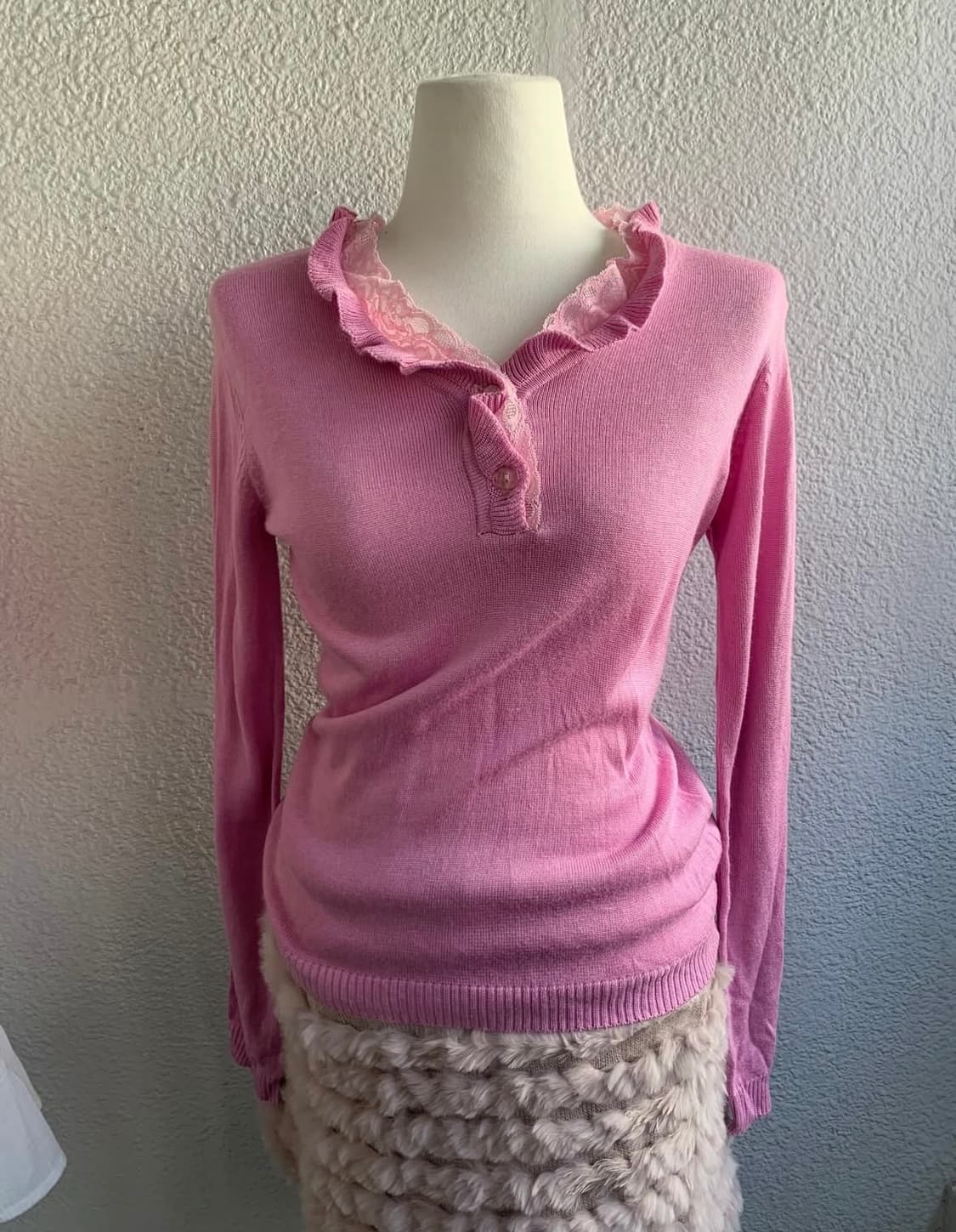 레이어드 핑크 레이스 이너티 상품이미지1