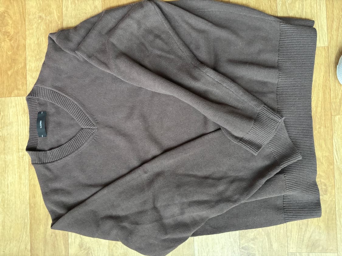 [새상품/L] 일꼬르소(IL CORSO) 딥 브라운 브이넥 니트 상품이미지3