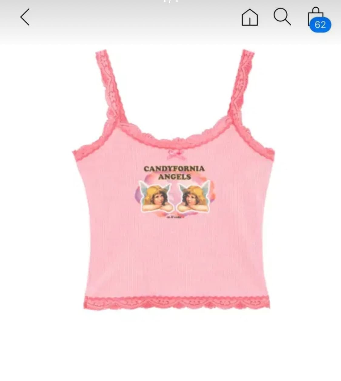 애즈이프캘리 에즈이프캘리 엔젤 윙스 슬리브리스 탑 핑크 상품이미지1