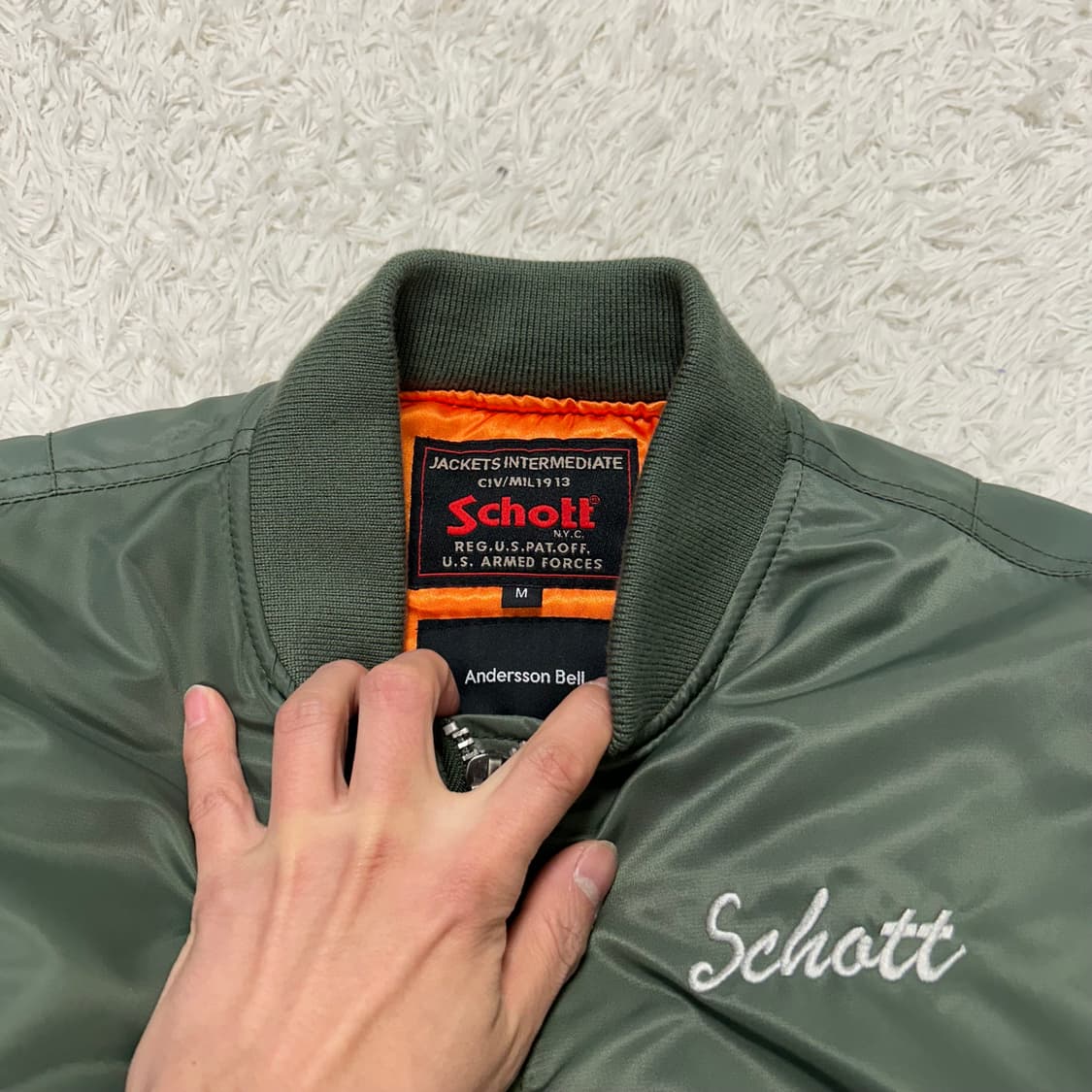 Schott × Anderson Bell MA-1 FlightJacket 상품이미지7