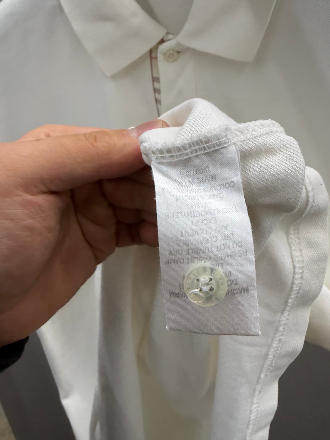 버버리 런던 아이보리 코튼 폴로셔츠 M 상품이미지5