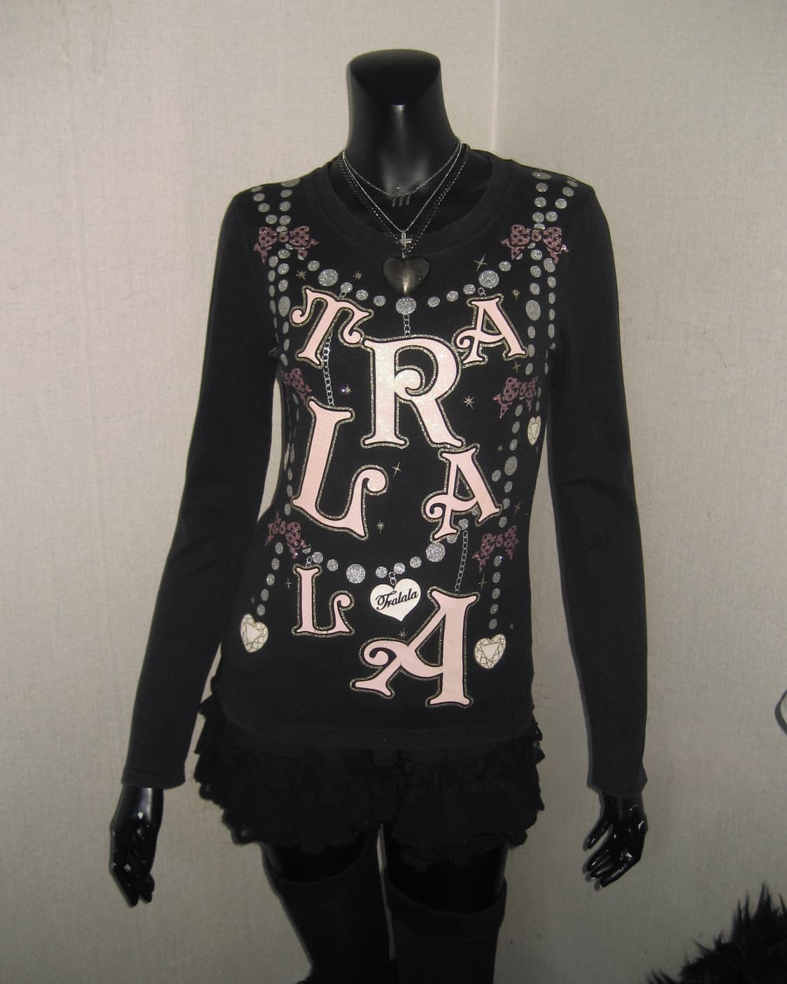 트랄라라 TRALALA 글리터 프린팅 롱슬리브 탑 히메갸루 상품이미지4