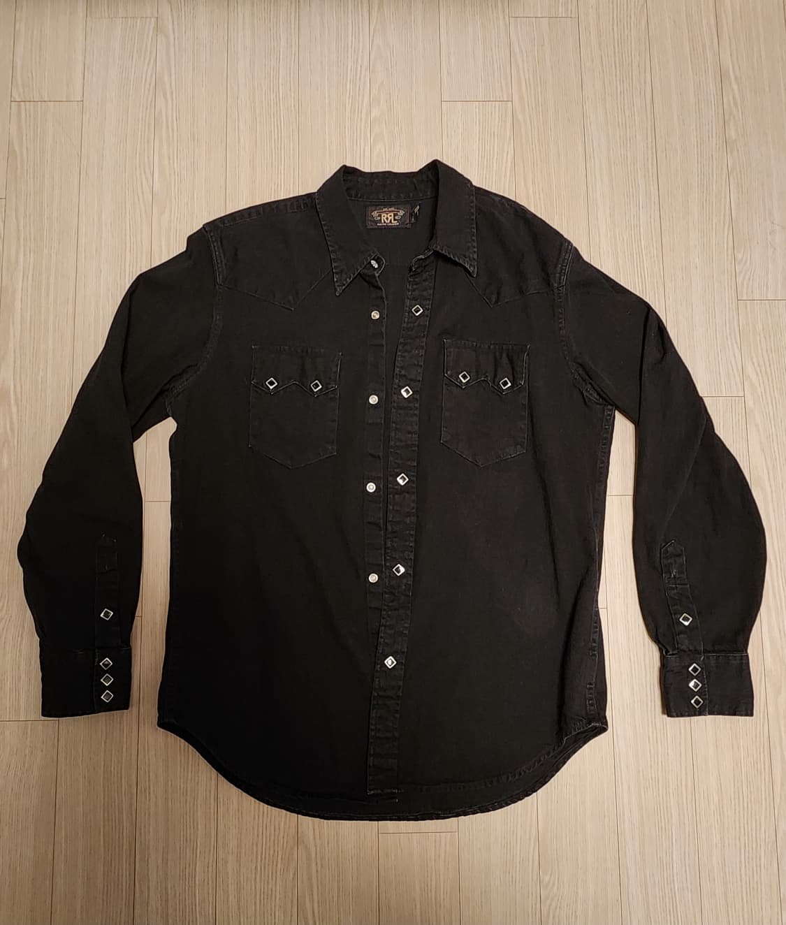 더블알엘 rrl 슬림핏 데님 웨스턴 셔츠 블랙 L 상품이미지2