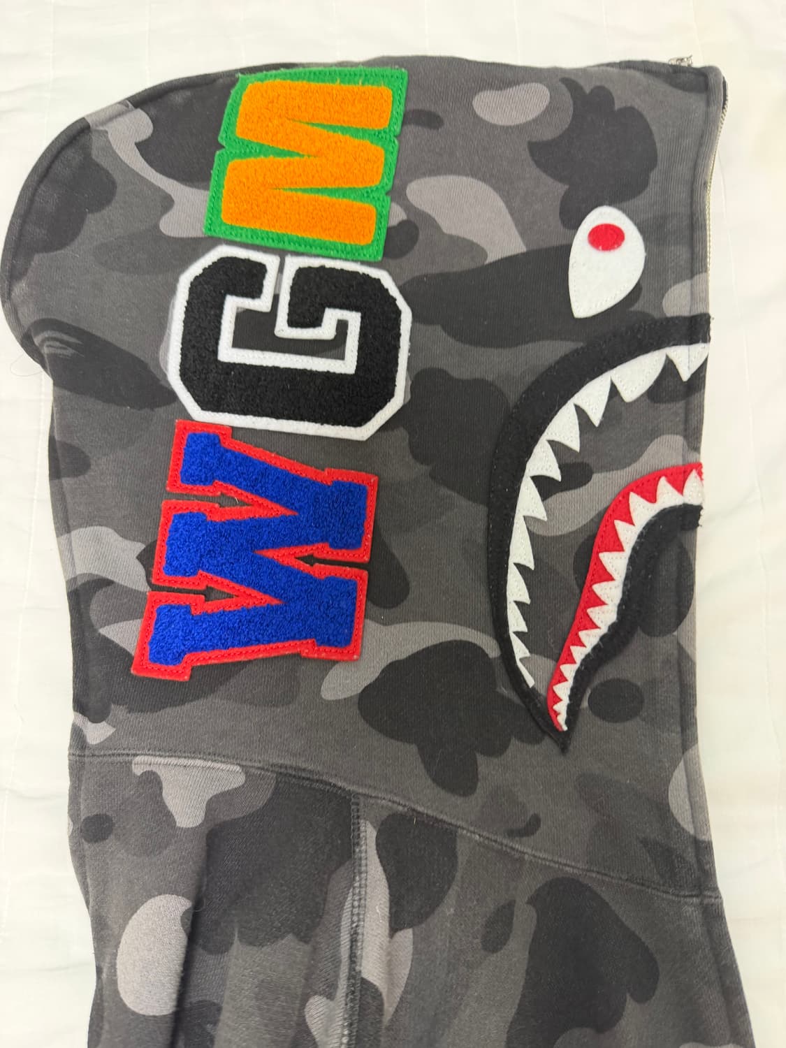 베이프 컬러 카모 세퍼레이트 샤크 풀 집 후드 블랙 네이비 상품이미지4