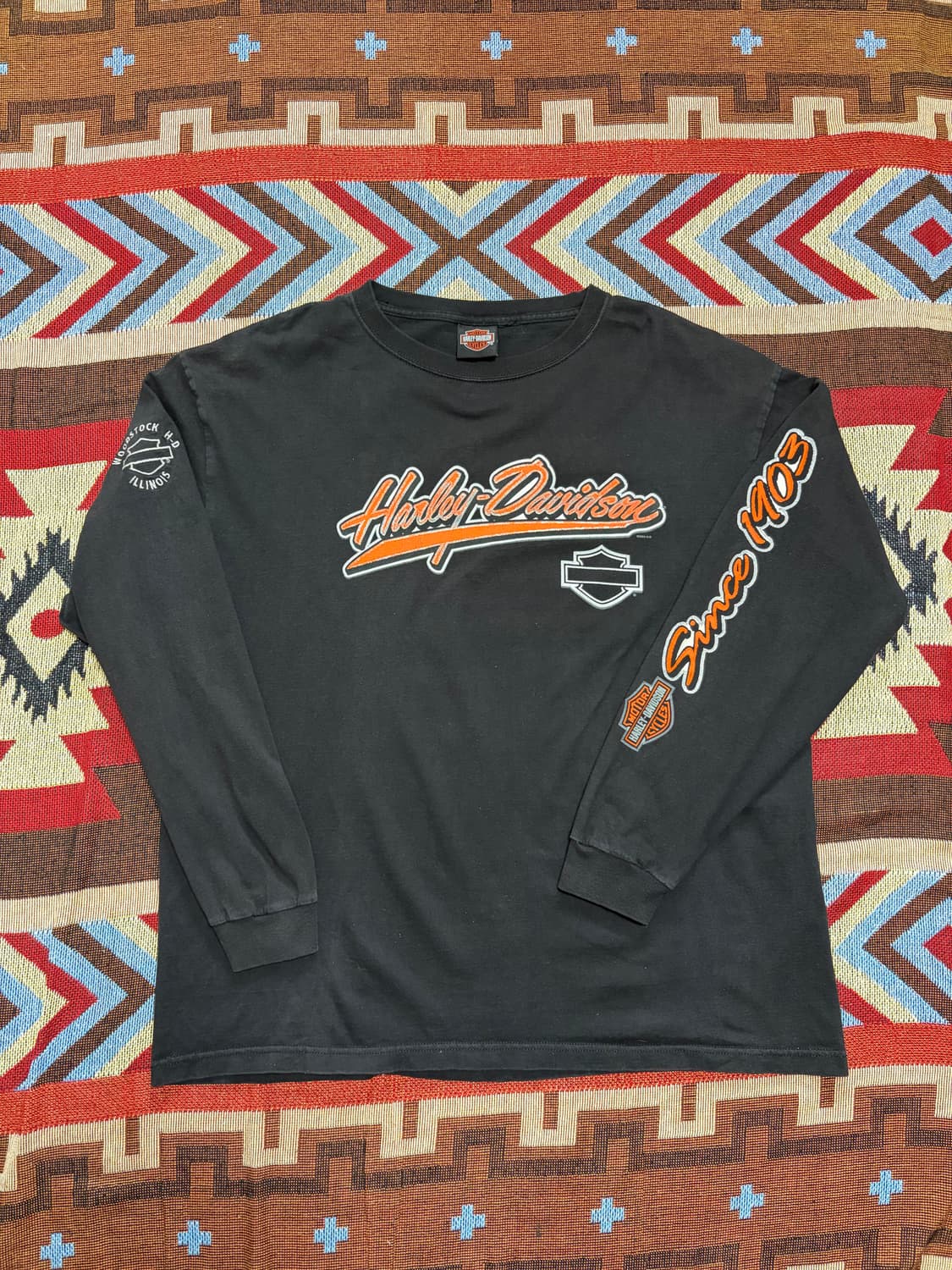2004 Harley Davidson 할리 데이비슨 로고 롱슬리브 긴팔티 상품이미지1