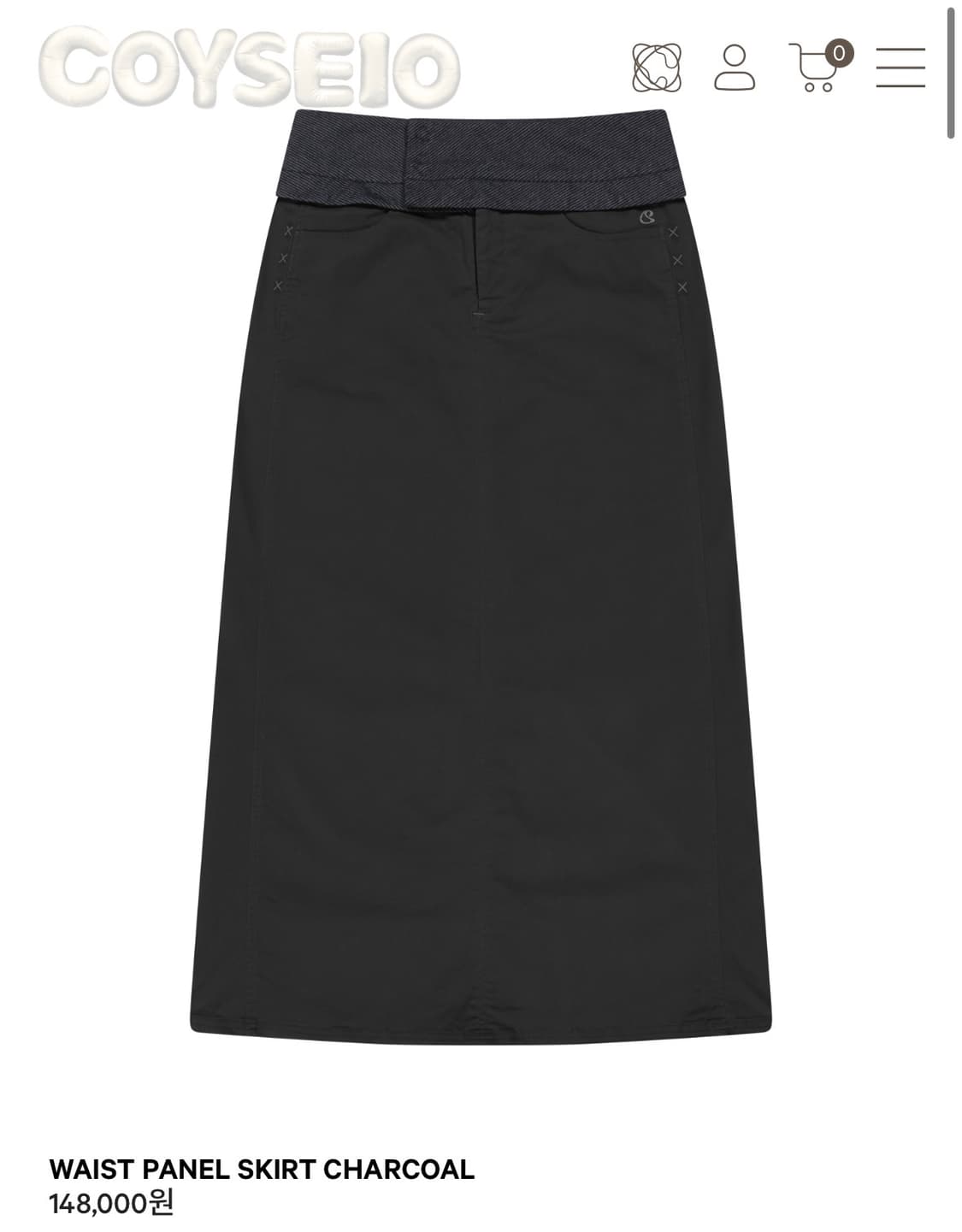 코이세이오 패널 스커트 차콜2 coyseio panel skirt 상품이미지1