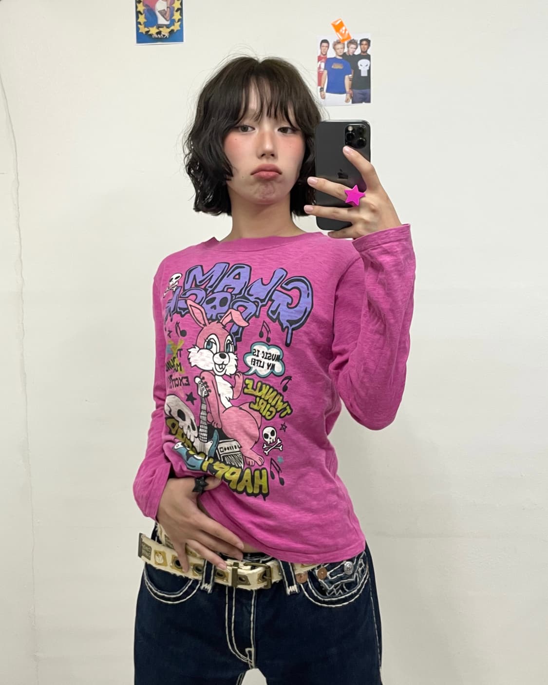 Rock bunny pink long sleeve  상품이미지1