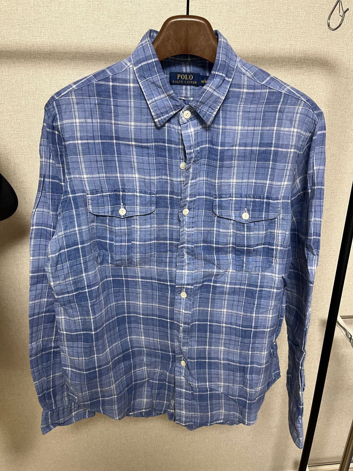폴로 리넨 체크 셔츠 L 상품이미지1