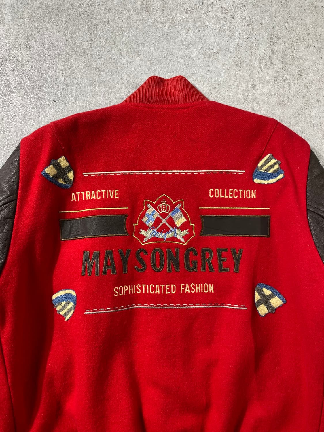 [L] 90s MAYSON GREY 울 레더 바시티 자켓 상품이미지2