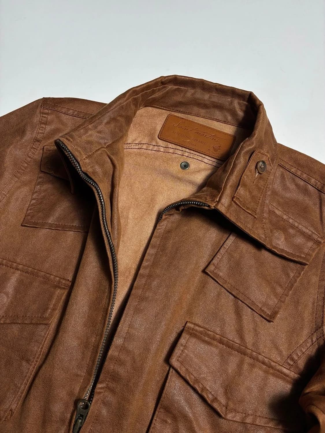 Selected 00's 멀티 포켓 브라운 가죽 자켓 R2200 상품이미지3