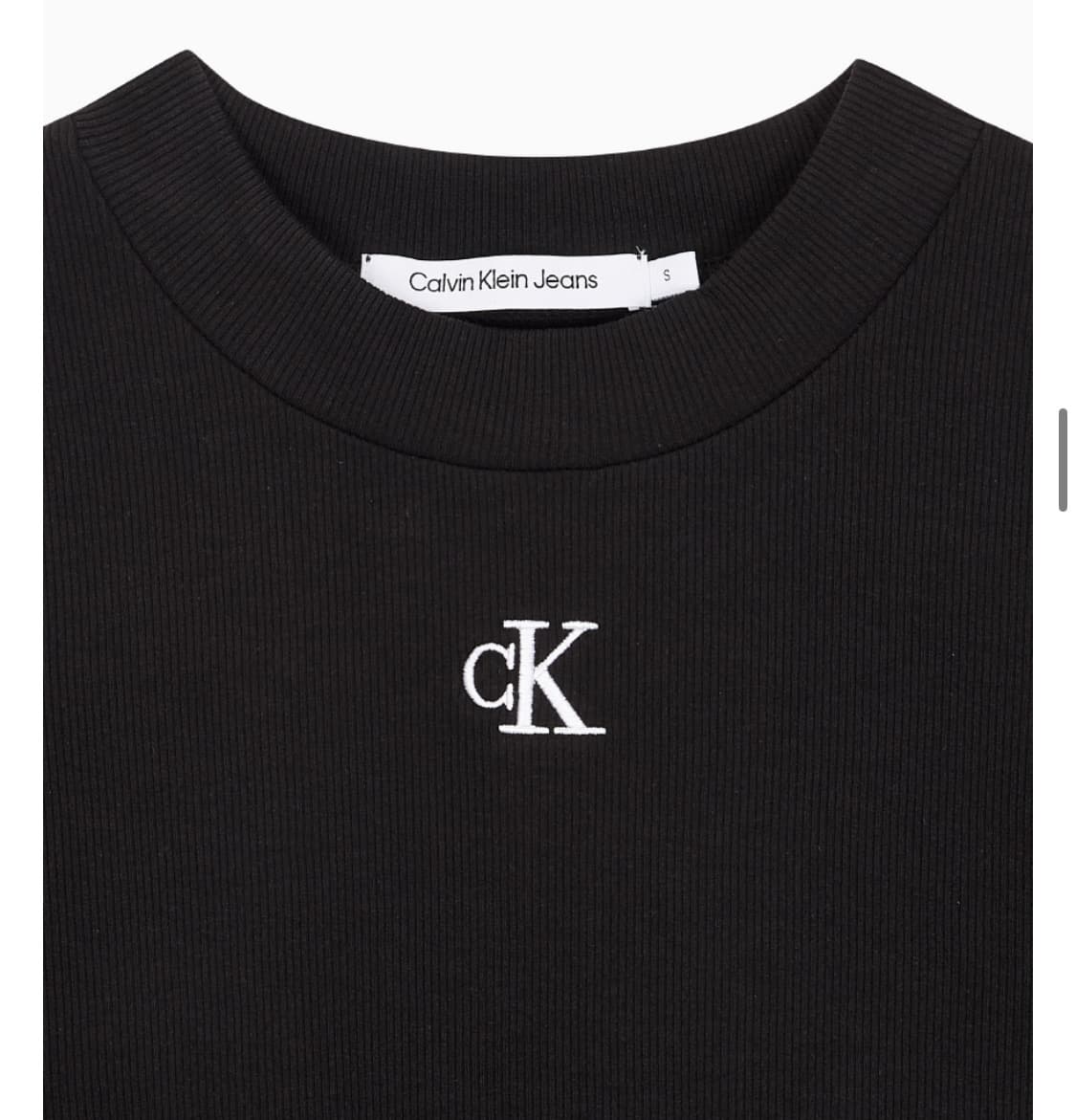 캘빈클라인 진 여성 슬림 크롭 티셔츠 블랙 상품이미지4
