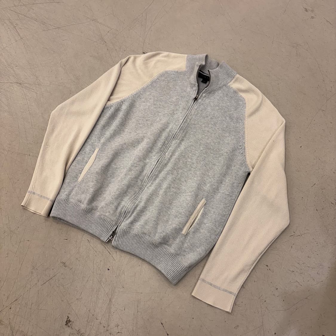 타미힐피거 투톤 니트 집업 상품이미지1