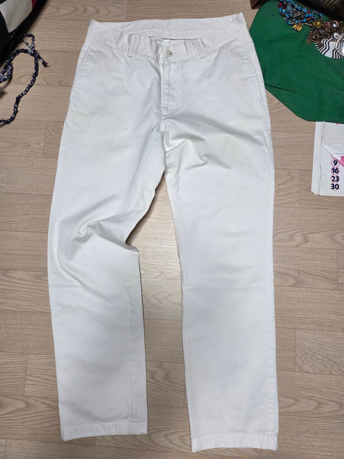 LACOSTE 화이트진 데님 팬츠 치노 오피서 라코스테  상품이미지3