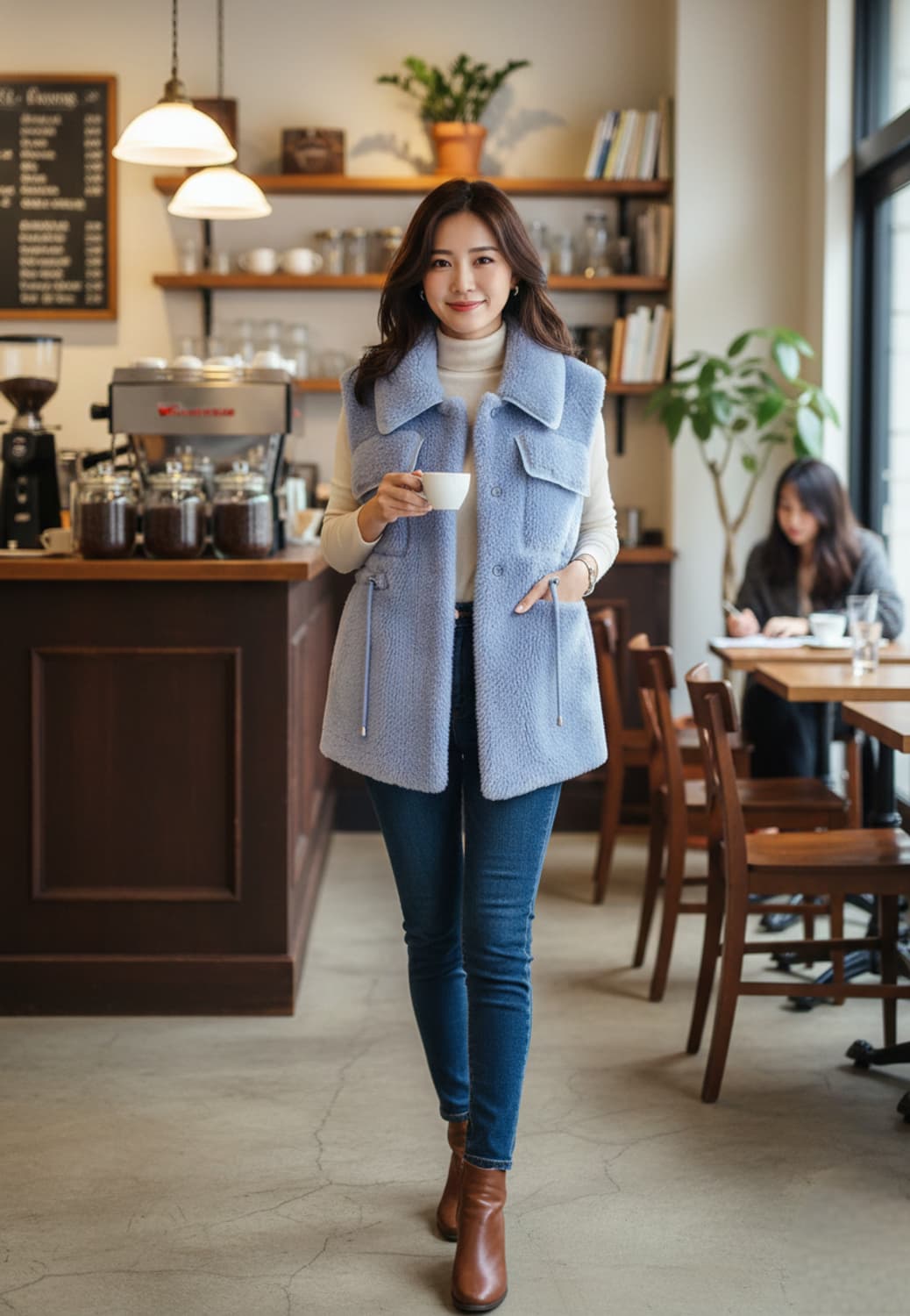 (새상품)55/66.Lapift 천연양털 조끼 상품이미지1