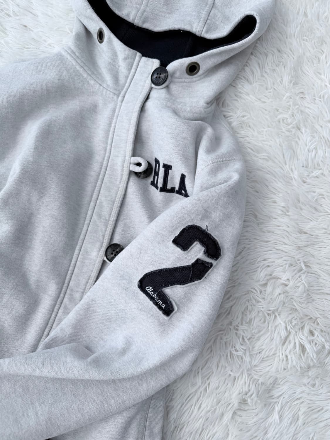 Y2K 멜란지 RLA 로고 후드 집업 상품이미지2