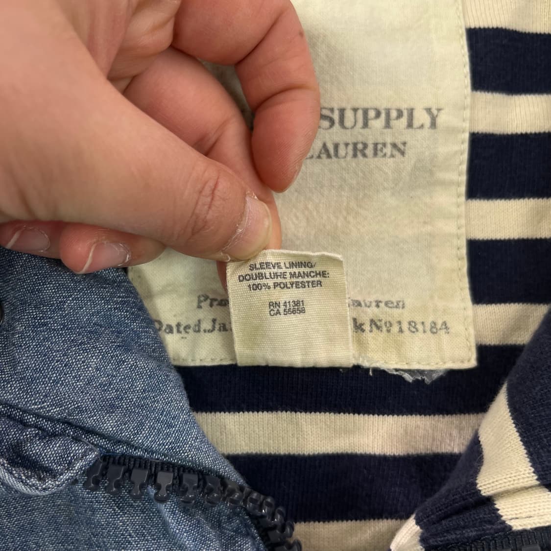 100 폴로 데님 앤 서플라이 페인팅 데님 필드 자켓 상품이미지3