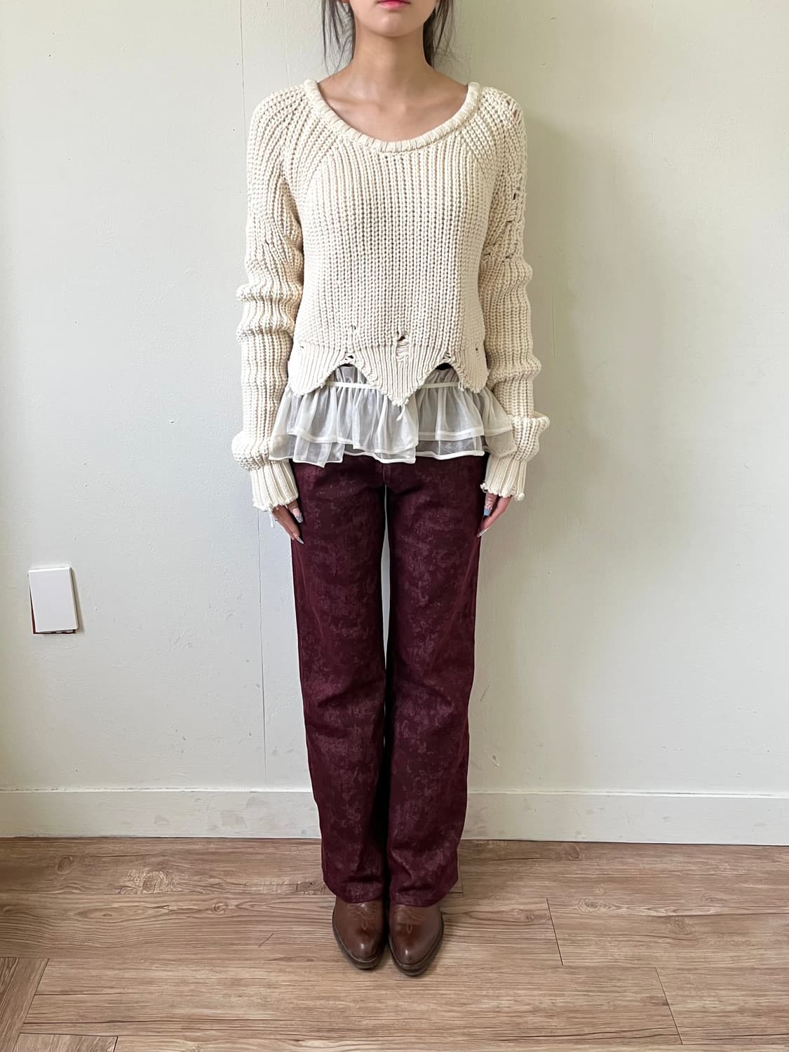 OFF White 크랙 크롭 스웨터 상품이미지7