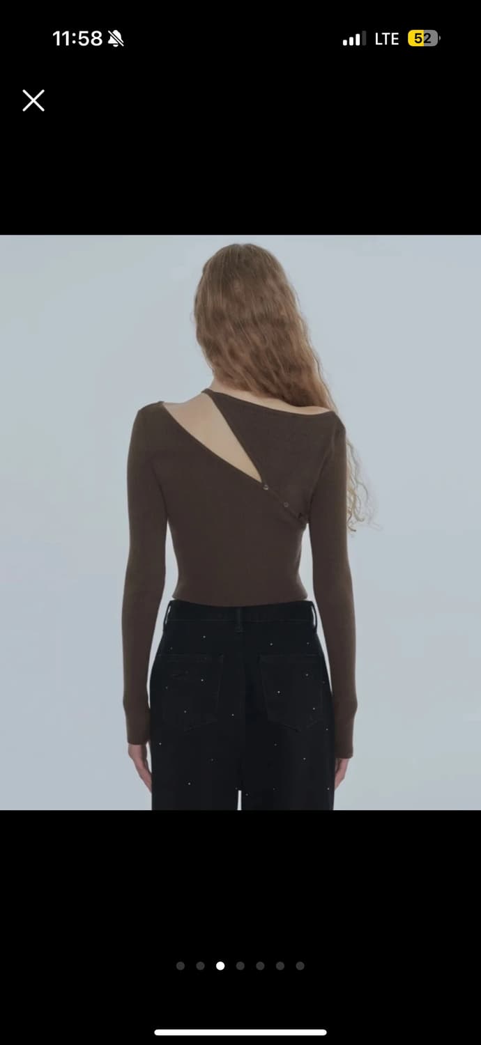 다이애그널 니트 브라운 상품이미지2