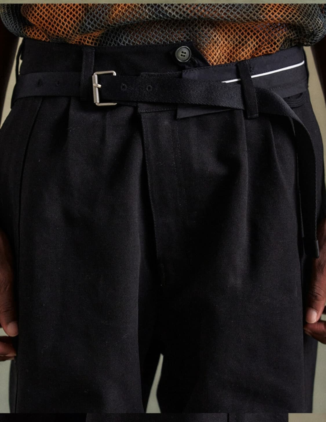 앤더슨벨 유니섹스 블랙 크로오버 와이드진  상품이미지4