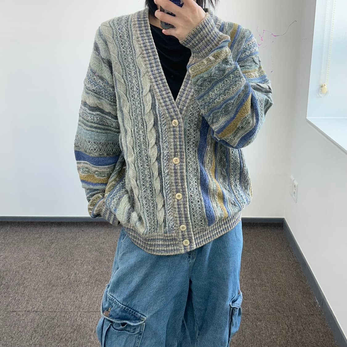 College 쿠지 스타일 니트 가디건 상품이미지1