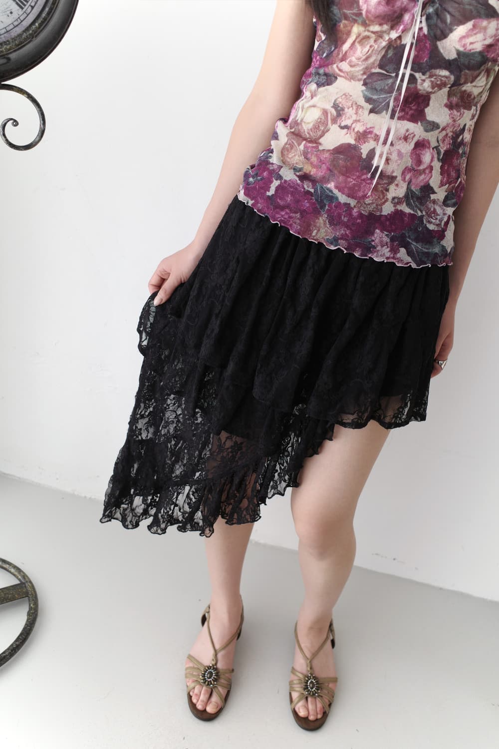 unbalanced lace skirt  상품이미지7