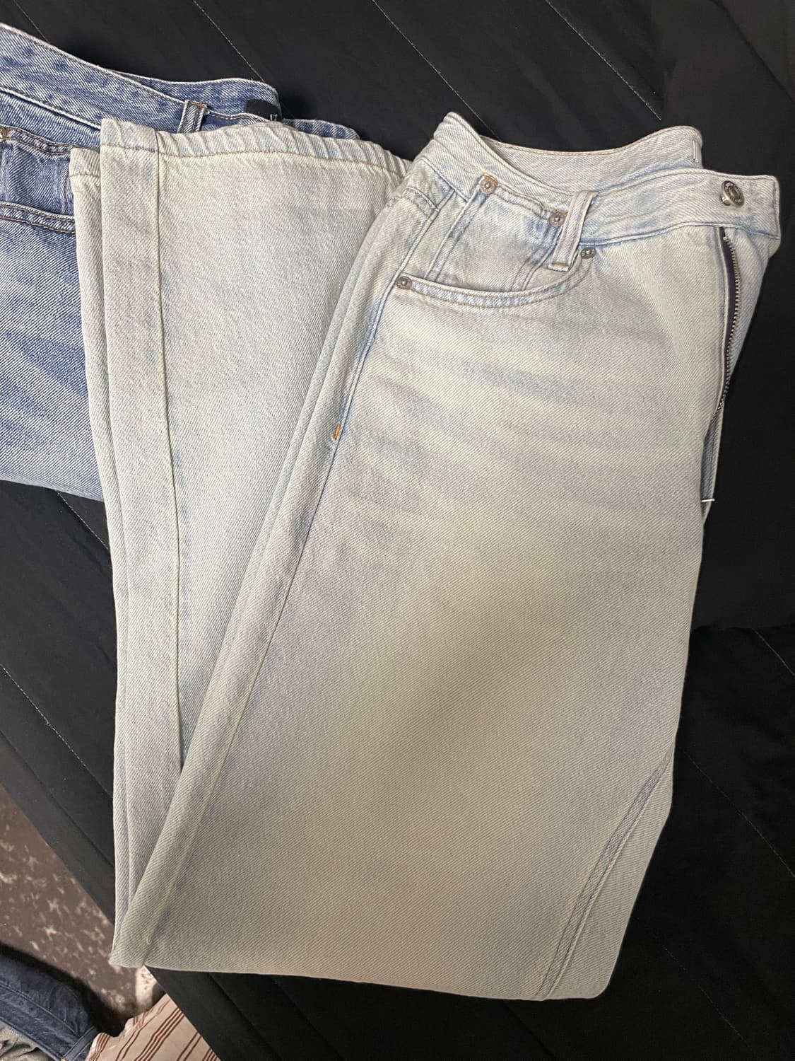 오데스 릴렉스트 세미 배기 데님 아이스 블루 2사이즈 상품이미지2