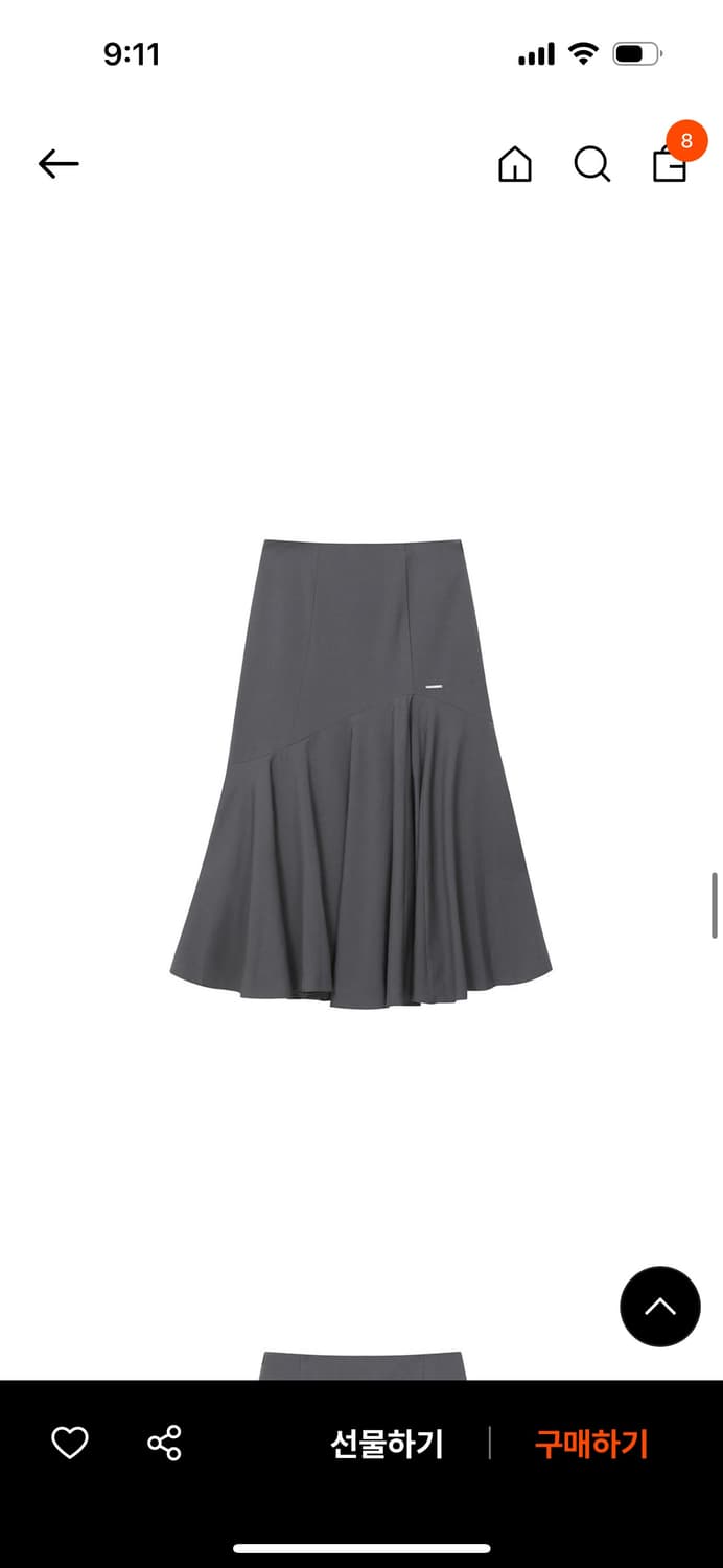 미세키서울 Flare long skirt CHARCOAL 플레어 롱스커트 상품이미지2