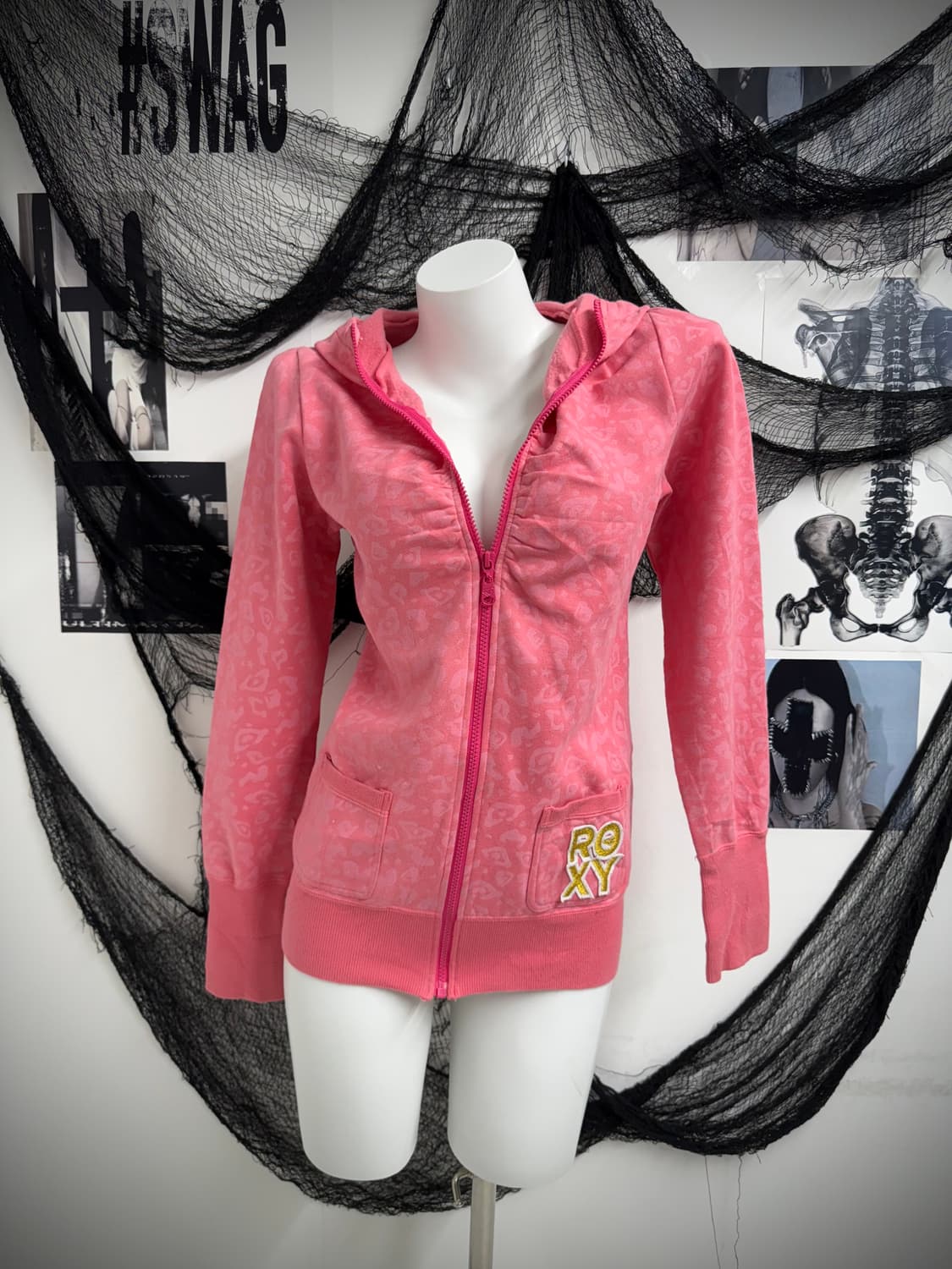 Pink leopard pattern hood zip up  상품이미지1