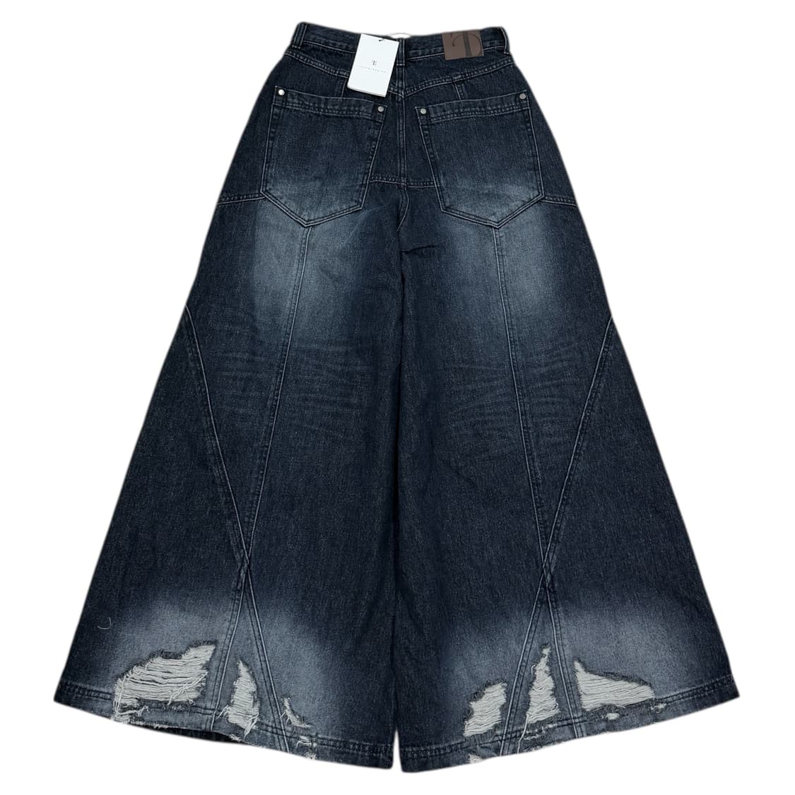 트리밍버드 데미지 오버 와이드 데님 팬츠 바지 블루 1 상품이미지2