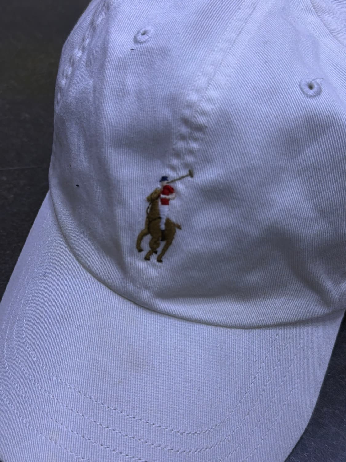 폴로 랄프로렌 컬러 포니 자수 로고 볼캡 화이트 상품이미지3