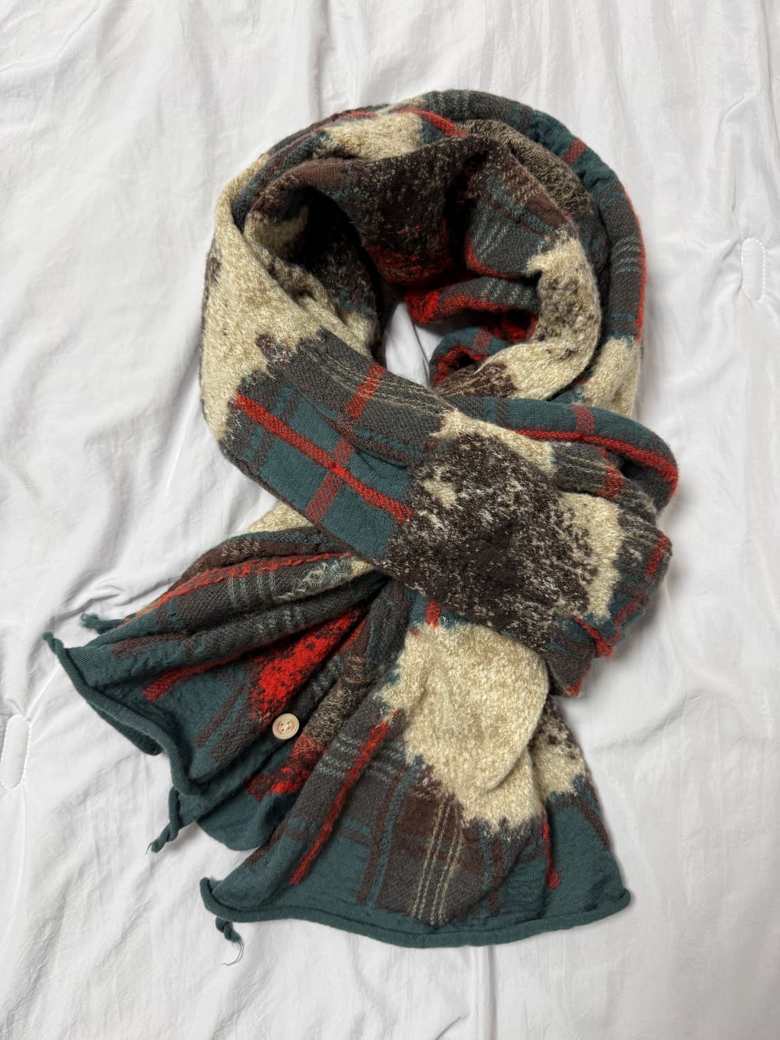 캐피탈 축융 울 머플러 페더 타탄 그린 상품이미지1