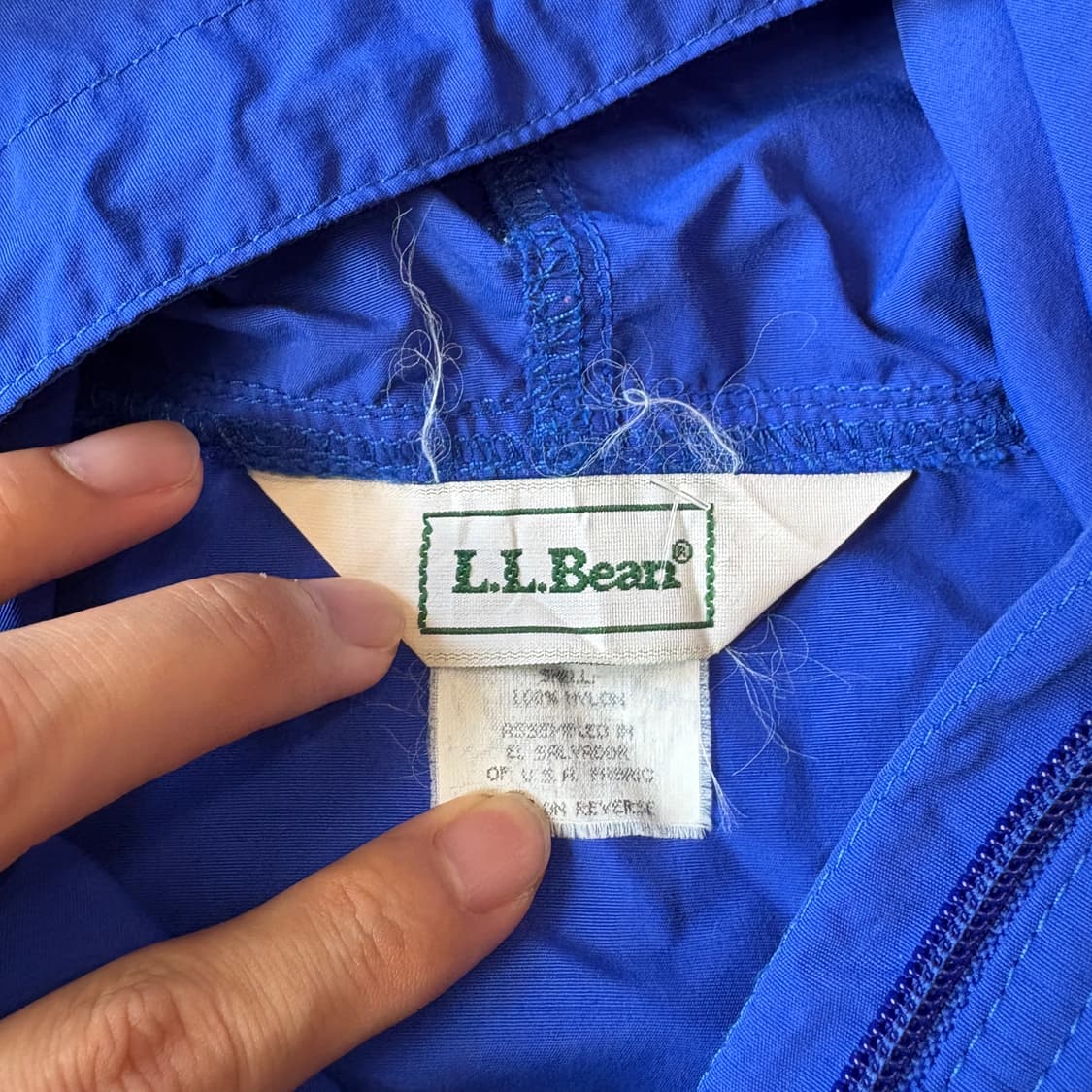90s L.L.bean 90년대 미국 생산 엘엘빈 블루 패커블 바람막이 상품이미지6