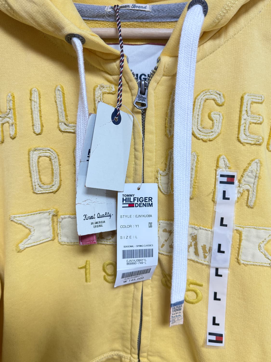 타미 힐피거 y2k 스펠 로고 집업 후드티 (택째 새상품) 상품이미지5