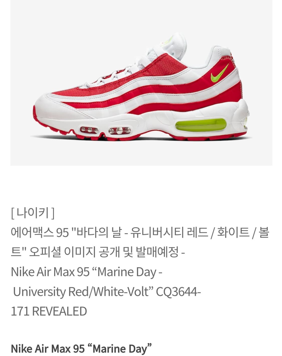 나이키 정품 에어맥스95 마린데이 레드 바다의날 한정판 260 상품이미지9