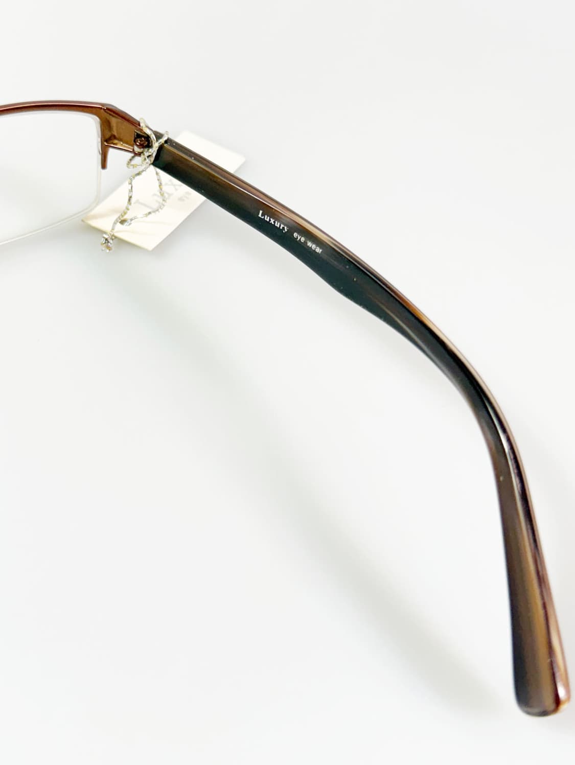 LUXURY EYEWEAR 브라운 반무테 스퀘어 메탈 빈티지 안경 상품이미지6