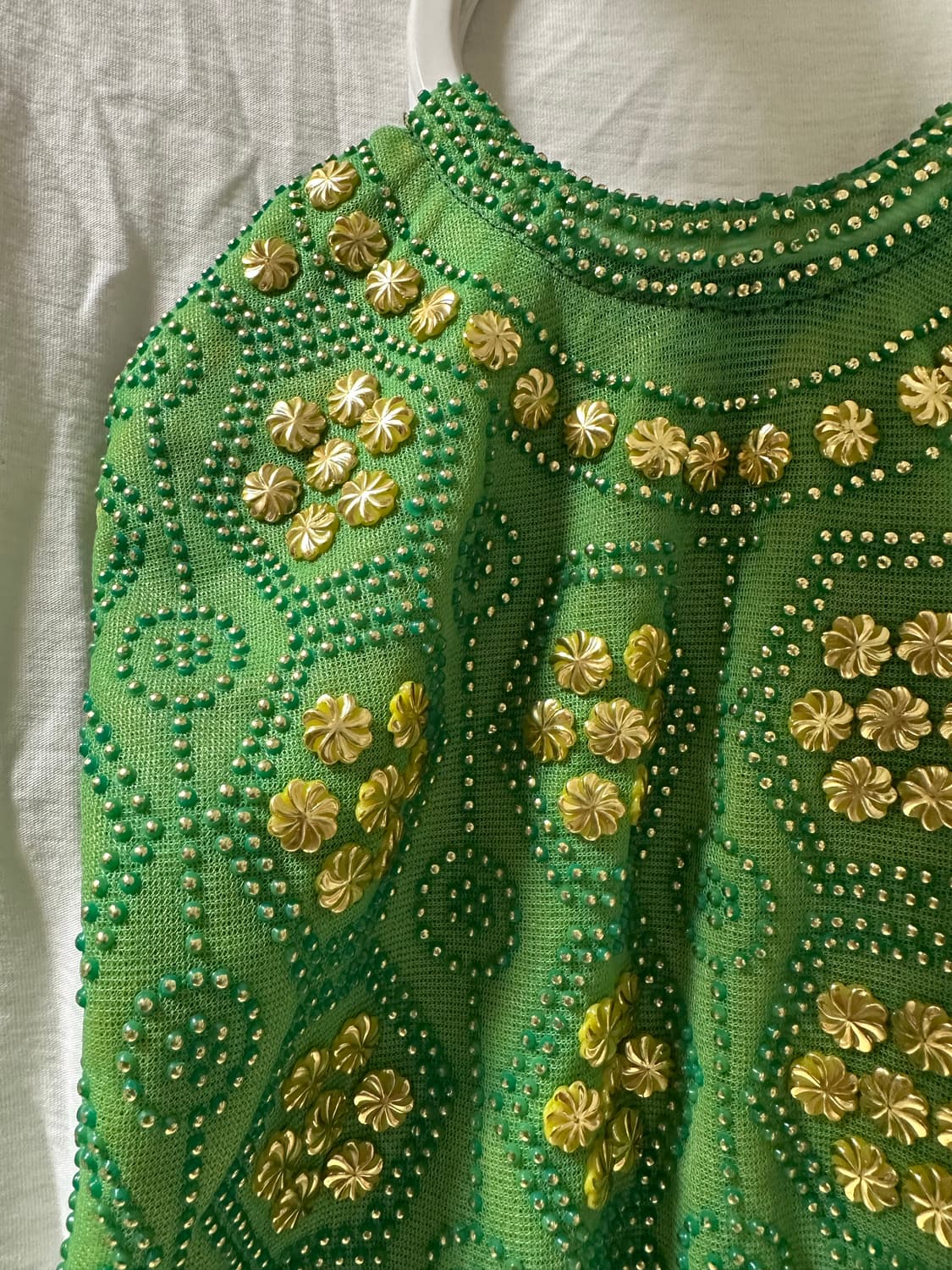 빈티지 그린 비즈 토트백 상품이미지3