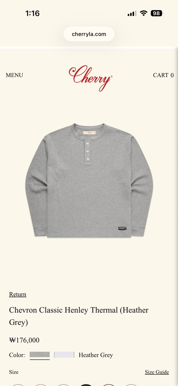 cherry la 헨리넥 롱슬리브 (s) 상품이미지1